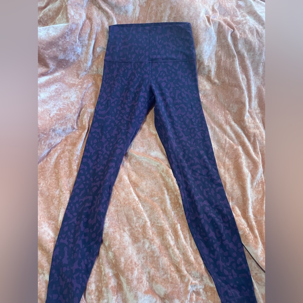 Maroon Cheetah print Lululemon Align leggings 25in